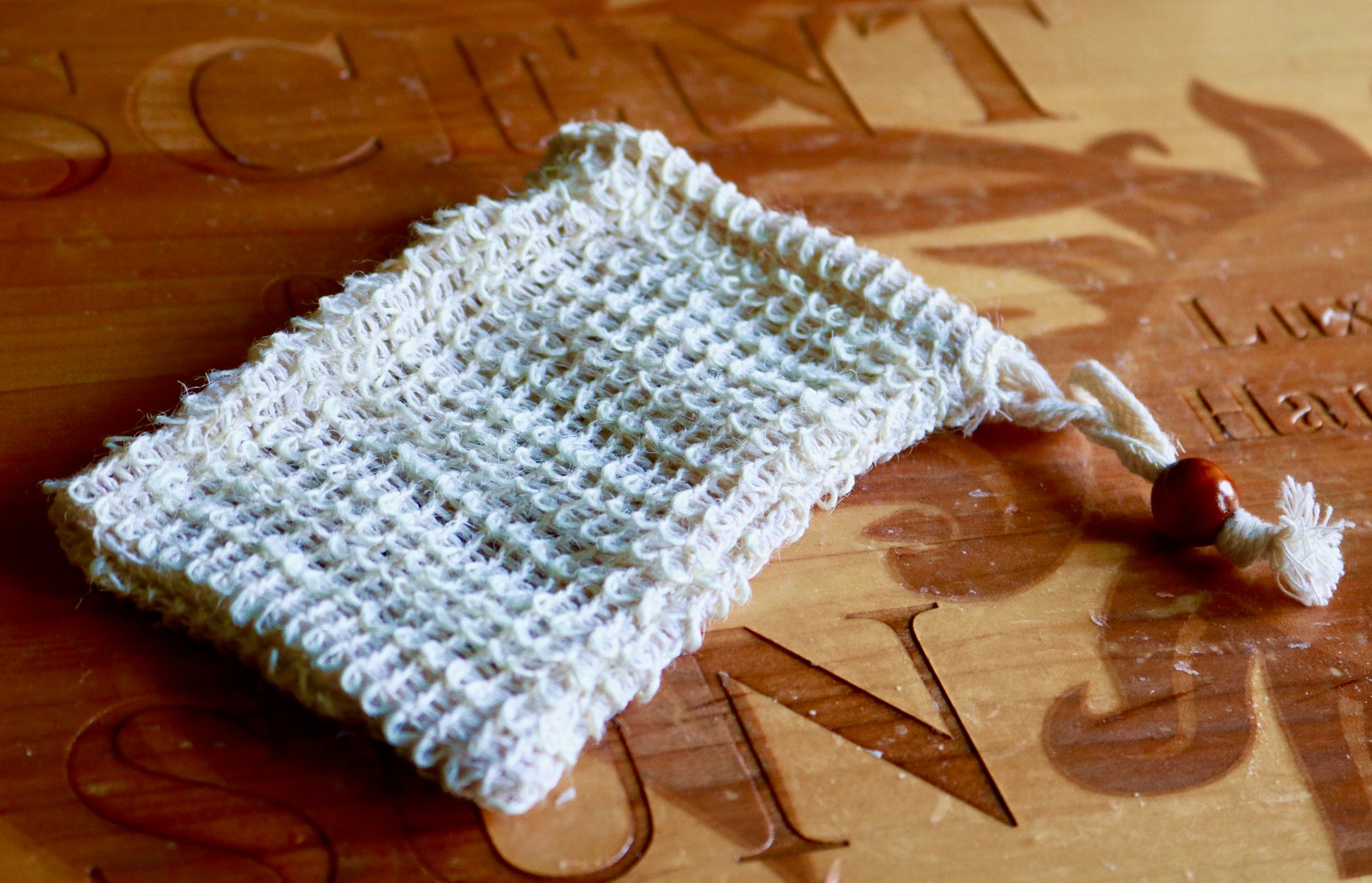 Exfoliating, compostable sisal soap saver bag