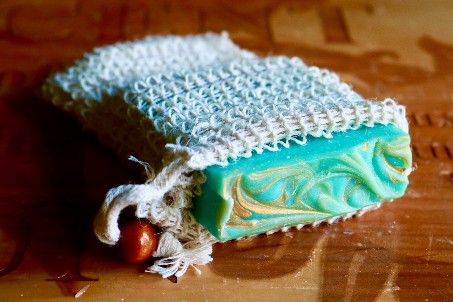 Exfoliating, compostable sisal soap saver bag