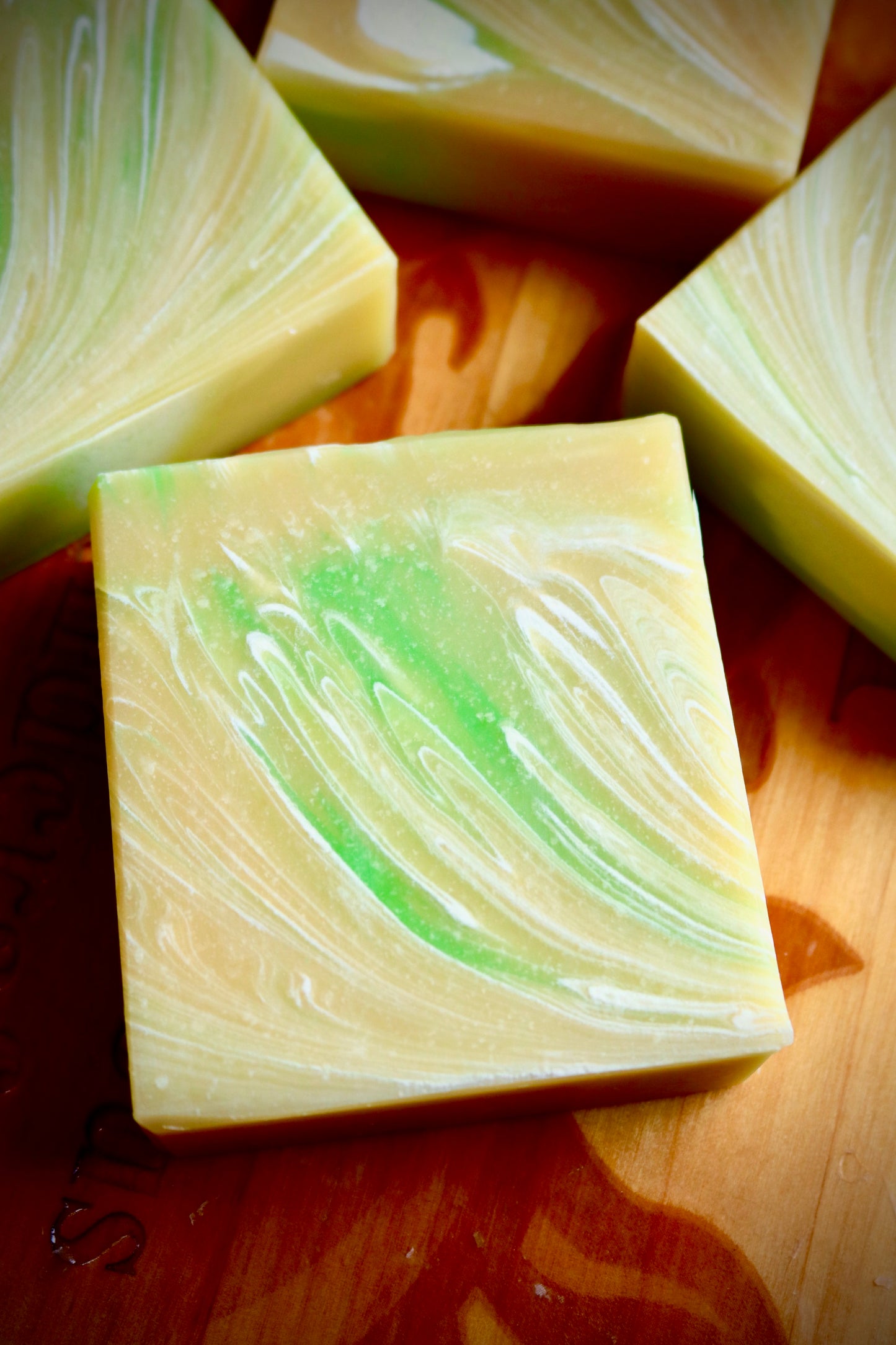 Honeysuckle bar soap with kaolin clay, shea butter, and cocoa butter made locally in Gallatin, TN, just outside Nashville